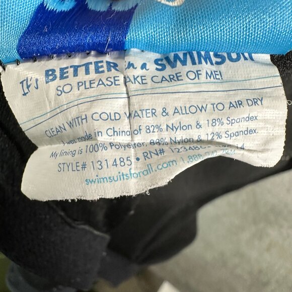 Swimsuits For All S4A Plus Size Swim Dress One Piece Swimsuit Floral Size 14 - Picture 7 of 8